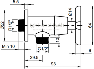 FFAST704-7T1500BT0 ก๊อกน้ำเย็นยืนอาบแบบติดผนัง รุ่น WINSTON