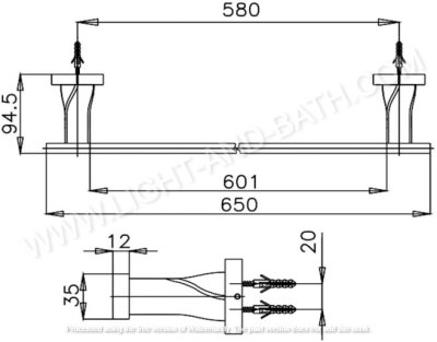 CT0063(HM) ราวแขวนผ้า ยาว 65 ซม. รุ่น TWIST