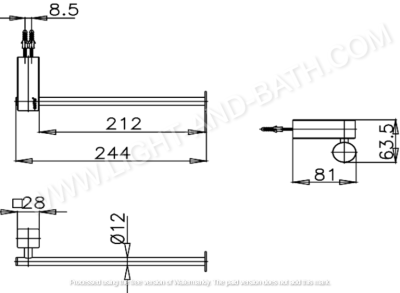 CT883(HM) ราวแขวนผ้า ยาว 23 ซม. รุ่น SQUARE