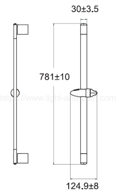A-6110-978-791 ราวปรับระดับ ไม่รวมชุดฝักบัวสายอ่อน รุ่น MOONSHADOW 300