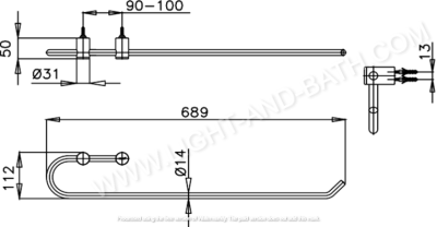 CT742(HM) ราวแขวนผ้า ยาว 69 ซม. รุ่น LETO
