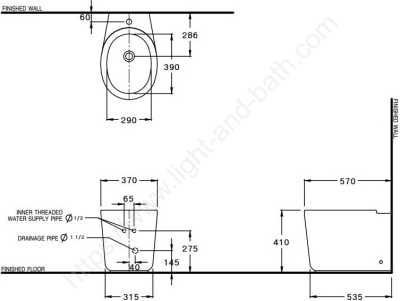B30157 โถบิเด้ แบบตั้งพื้น รุ่น PATCHWORK