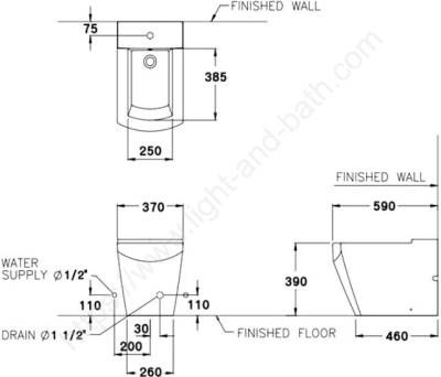 B37017 โถบิเด้ รุ่น TETRAGON