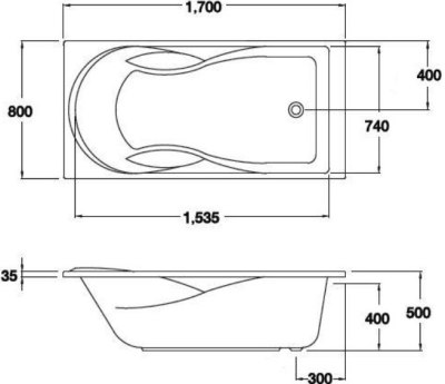 BT218PP(H) อ่างอาบน้ำพร้อมสะดือป๊อปอัพ รุ่น ROSANNA