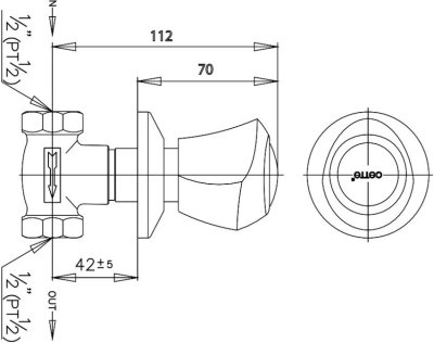CT191C11 วาล์วเปิด-ปิดน้ำชนิดฝังผนัง รุ่น NEW CENTURY