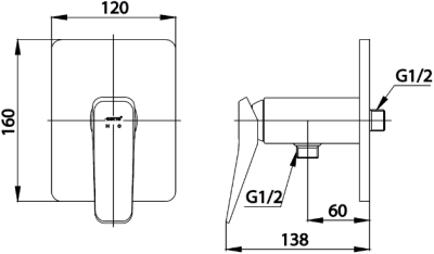 CT1243A วาล์วเปิด-ปิดน้ำแบบก้านโยก รุ่น X-POSH