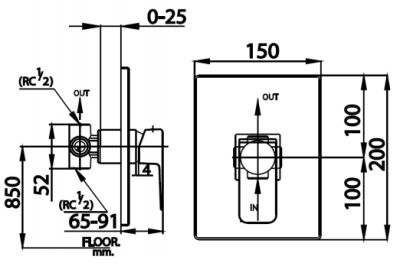 CT1174A วาล์วเปิด-ปิดน้ำแบบก้านโยกชนิดฝังผนัง รุ่น SONATA