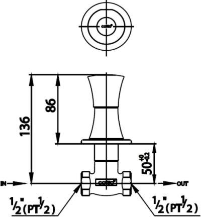 CT1093C26(HM) วาล์วเปิด-ปิดน้ำชนิดฝังผนัง รุ่น VILLA