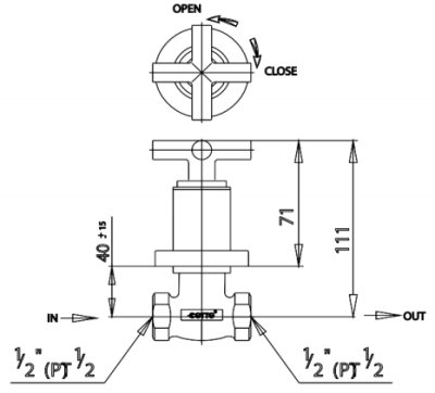 CT107C16 วาล์วเปิด-ปิดน้ำชนิดฝังผนัง รุ่น CROSS