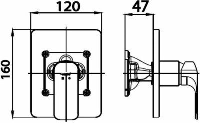 CT2146A วาล์วผสมเปิด-ปิดน้ำแบบก้านโยกชนิดฝังผนัง รุ่น SCIROCCO