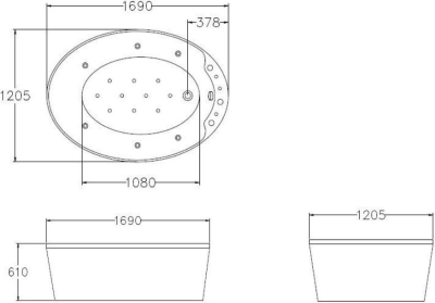 BTW377PP(H) อ่างระบบน้ำวนพร้อมก๊อก รุ่น NEW PARAGON