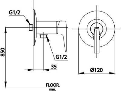 CT1234A วาล์วเปิด-ปิดน้ำแบบก้านโยก รุ่น LINIO