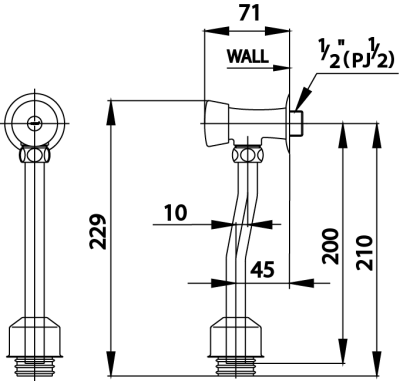 CT472SS(HM) วาล์วเปิด-ปิดน้ำโถปัสสาวะชายชนิดกด (ระยะติดตั้ง 45 มม.)