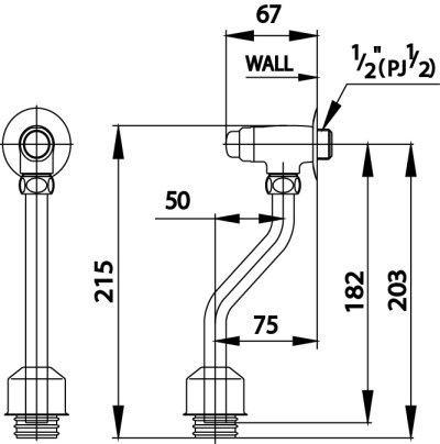 CT471SL(HM) วาล์วเปิด-ปิดน้ำโถปัสสาวะชายชนิดกด (ระยะติดตั้ง 75 มม.)