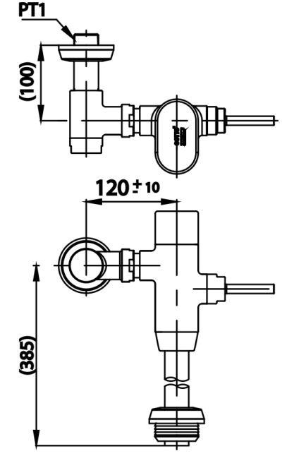 CT450XNS ฟลัชวาล์วโถสุขภัณฑ์มีล็อคในตัวชนิด Top Inlet