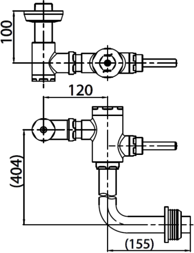 CT4571NL ฟลัชวาล์วโถสุขภัณฑ์ BACK INLET
