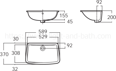 WP-0418-WT-0 อ่างล้างหน้า แบบฝังใต้เคาน์เตอร์ รุ่น VENTUNO