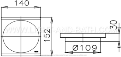 CT645Z2C(HM) ตะแกรงระเบียงติดตั้งกับท่อพีวีซีขนาด 4 นิ้ว มีฝา (หน้าแปลน 5.5 นิ้ว)
