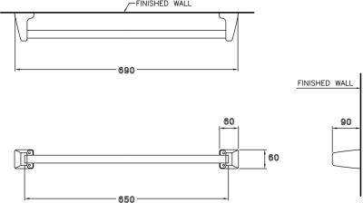 C812 ราวแขวนผ้า รุ่น STANDARD
