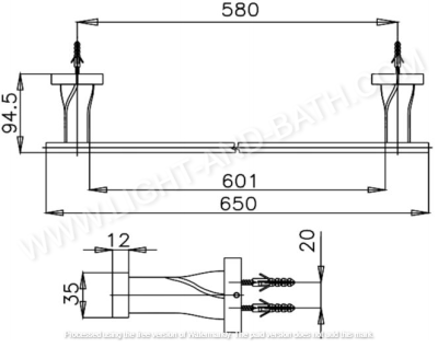 CT0063#BL(HM) ราวแขวนผ้า ยาว 65 ซม. รุ่น TWIST