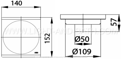 CT645Z1CP(HM) ตะแกรงระเบียงติดตั้งกับท่อพีวีซีขนาด 2 นิ้ว มีฝา (หน้าแปลน 5.5 นิ้ว)