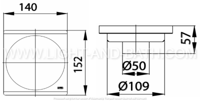CT645Z1P(HM) ตะแกรงระเบียงติดตั้งกับท่อพีวีซีขนาด 2 นิ้ว ไม่มีฝา (หน้าแปลน 5.5 นิ้ว)