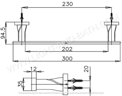 CT0064#WH(HM) ราวแขวนผ้า ยาว 30 ซม. รุ่น TWIST