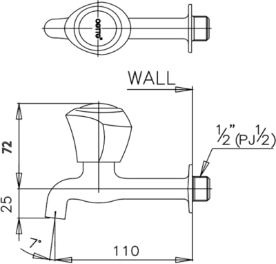 CT175C11(HM) ก๊อกเดี่ยวติดผนังคอยาว รุ่น NEW CENTURY