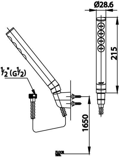 Z07(HM) ฝักบัวพร้อมสาย 1 ฟังก์ชั่น
