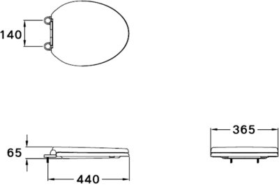 C900561(HM) ฝารองนั่ง ROUND BOWL ( ไม่ SOFT CLOSE)