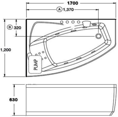 BTW1710I อ่างระบบน้ำวน พร้อมก๊อก รุ่น TETRAGON