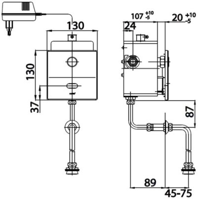 CT488AC ฟลัชวาล์วโถปัสสาวะชายแบบเซ็นเซอร์