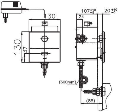 CT488AC(NL) ฟลัชวาล์วโถปัสสาวะชายแบบเซ็นเซอร์