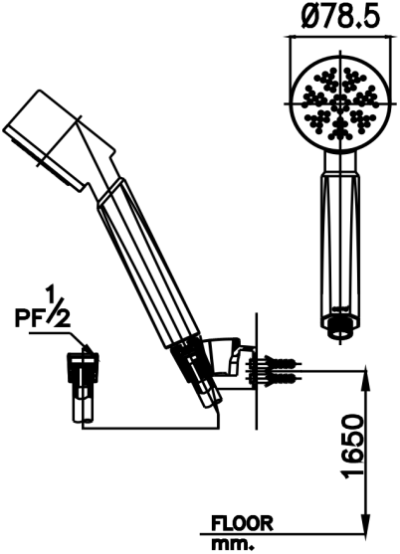 Z79(HM) ฝักบัวพร้อมสาย 1 ฟังก์ชั่น