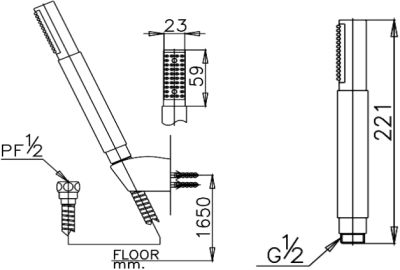 S45(HM) ฝักบัวพร้อมสาย 1 ฟังก์ชั่น