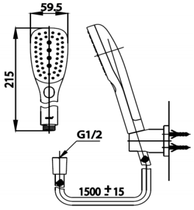 Z003 ฝักบัวสายอ่อน 3 ฟังก์ชั่น รุ่น PATCHWORK