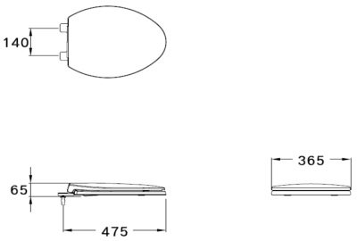 C91251 ฝารองนั่ง SEMI-ELONGATE (SOFT CLOSE)