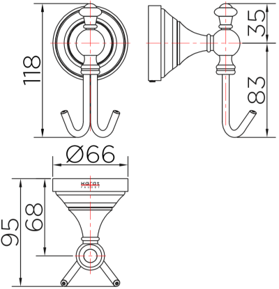 KB-73-112-53 ขอแขวนผ้า สีโรสโกลด์
