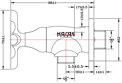 KF-10-470-50 ก๊อกเดี่ยวติดผนัง สำหรับฝักบัวสายอ่อน