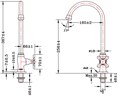 KF-10-511-50 ก๊อกซิงค์ (น้ำเย็น) แบบติดเคาน์เตอร์
