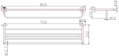 KB-15-934-63	ชั้นวางผ้ายาว 75 ซม.x ลึก 20 ซม.x สูง 11.5 ซม. (สแตนเลส 304)