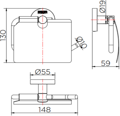 KB-15-332-63 ที่ใส่กระดาษชำระแบบมีฝาปิด (สแตนเลส 304)
