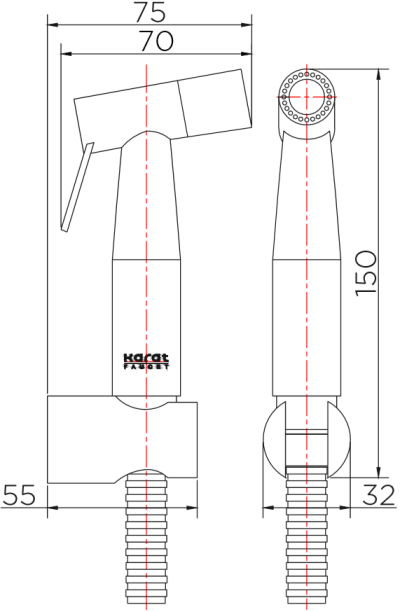 KA-04-361-63 สายฉีดชำระ สแตนเลส