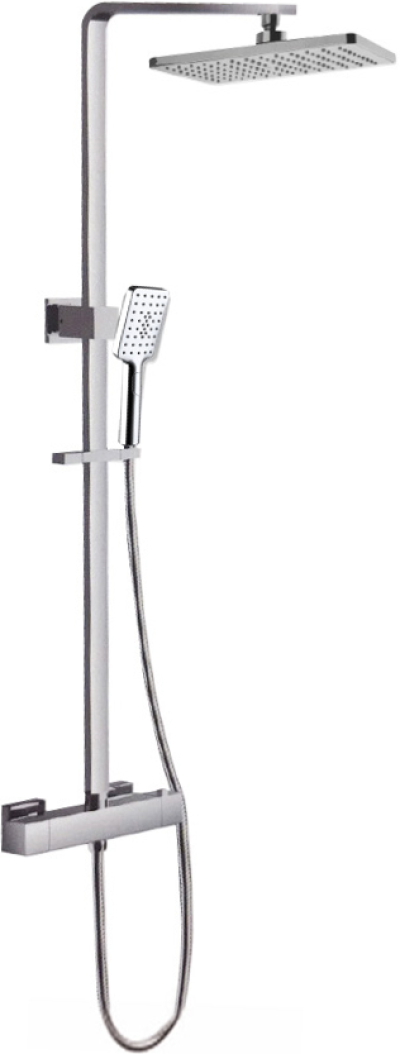 KRS-043-763T ก๊อกผสมติดผนัง (Thermostatic) พร้อมชุดฝักบัว Rain Shower และฝักบัวสายอ่อนปรับน้ำ 3 ระดับ