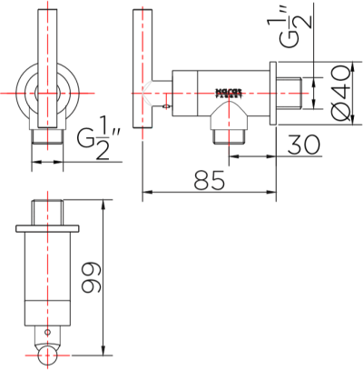 KF-07-470-50 ก๊อกเดี่ยวติดผนัง สำหรับฝักบัวสายอ่อน