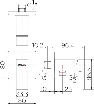 KF-25-870-50(8) ก๊อกเดี่ยวติดผนังแบบก้านโยก สำหรับฝักบัวสายอ่อน