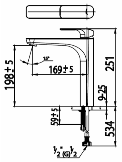 CT1133AY ก๊อกเดี่ยวอ่างล้างหน้าทรงสูง รุ่น SCIROCCO