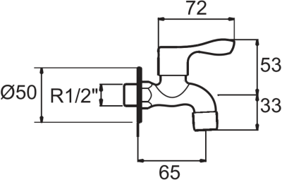 F22077-CHADY ก๊อกน้ำเย็น แบบติดผนัง รุ่น AS BASIC