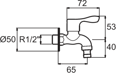 F22078-CHADY ก๊อกน้ำเย็น แบบติดผนัง รุ่น AS BASIC