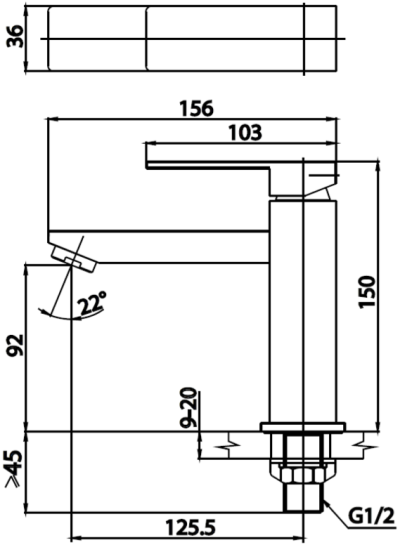 CT1225A ก๊อกเดี่ยวอ่างล้างหน้าแบบก้านโยก รุ่น MASTER ONE